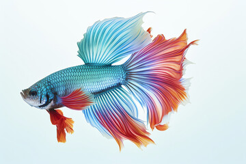 Fototapeta premium Betta Fish In White Background, Fighter Fish In White Background, Betta Fish, Fighter Fish
