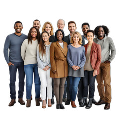 Diverse people united concept isolated on transparent or white background, png - obrazy, fototapety, plakaty