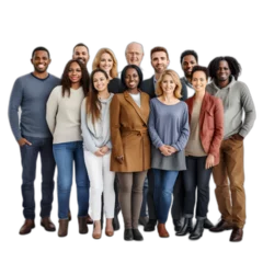 Foto op Plexiglas Diverse people united concept isolated on transparent or white background, png © Anton