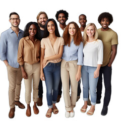 Diverse people united concept isolated on transparent or white background, png