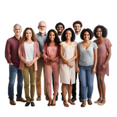 Diverse people united concept isolated on transparent or white background, png