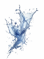 Splashing Water and Bubbles on a White Backdrop