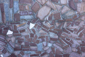 Texture of a stone mosaic wall