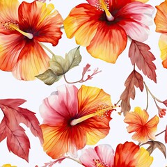 Seamless flowers illustration, created by AI.