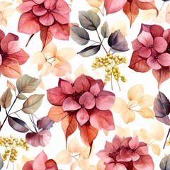 Seamless flowers illustration, created by AI.