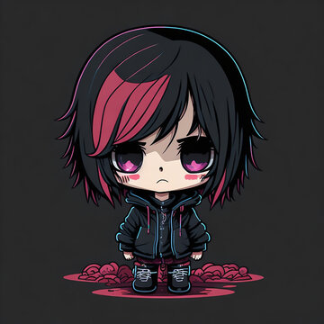 cute kuromi kawaii on black background