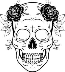 Obraz premium rose sugar skull