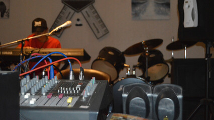 tools in a professional music studio