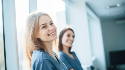 Nurses with Smiling Faces at a Professional Seminar
