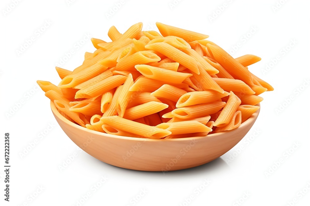 Poster generative ai : penne rigate pasta isolated on transparent or white background