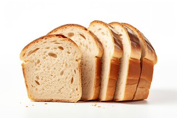 Generative AI : Sliced Sourdough Bread isolated on white background,