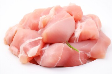 Generative AI : Raw chicken meat isolated on transparent or white background.