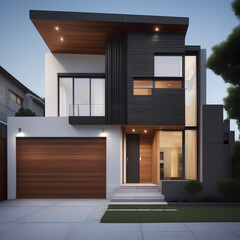 3d rendering of modern house model