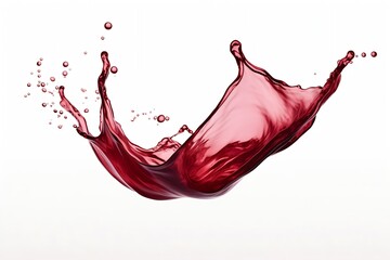 Generative AI : Red wine splash, isolated on white background