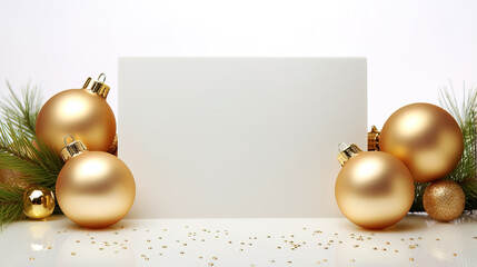 Add a Touch of Elegance to Your Christmas Greetings with our White Card and Ornament Designs. FREE SPACE FOR TEXT. 