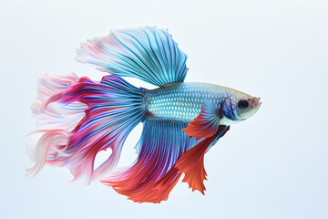 Fototapeta premium Betta Fish In White Background, Fighter Fish In White Background, Betta Fish, Fighter Fish