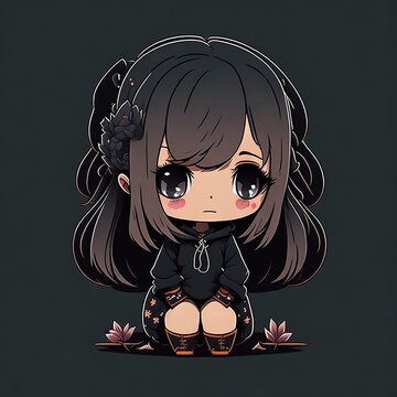 cute kuromi kawaii on black background