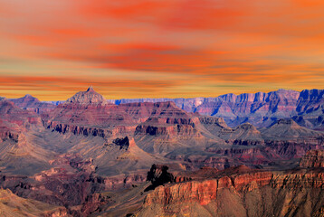 Fototapeta na wymiar Grand Canyon Arizona Sunset Sky