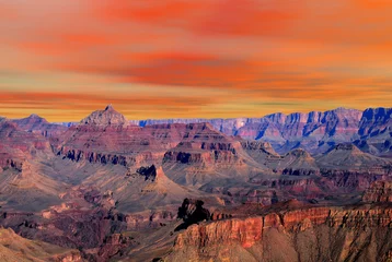 Tableaux ronds sur plexiglas Corail Grand Canyon Arizona Sunset Sky
