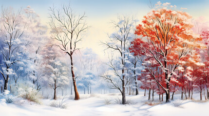 Colorful winter wonderland Ai Generative