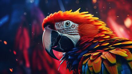 Bird, Beautiful Macaw feathers.
