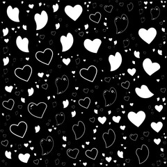 Seamless childish pattern with hand drawn hearts.Groovy Hearts Seamless Pattern.Seamless pink background for Mother's Day card template. cute seamless background pattern with hearts.love,sweet