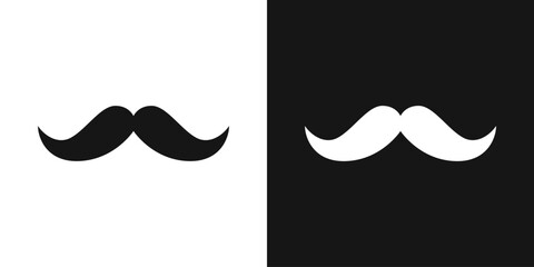 Masculine mustache vector icon. Mustache shape, gentleman sign