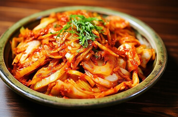 Kimchi (South Korea): Fermented cabbage and vegetables seasoned with spices