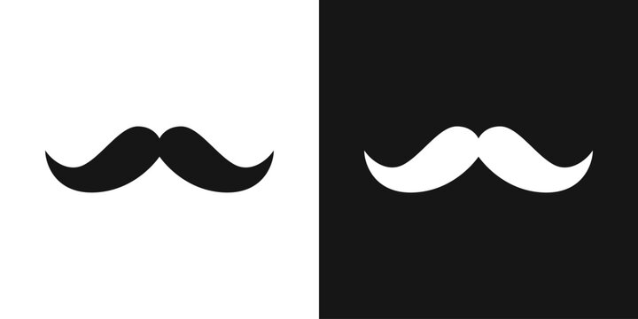 Masculine Mustache Vector Icon. Mustache Shape, Gentleman Sign