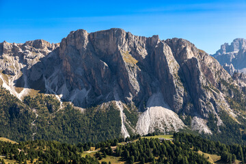 Blick von der Seceda auf die Cirspitzen, Gröden, Südtirol