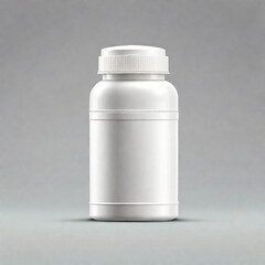 White plastic pill bottle design vector mockup. Created using generative AI tools