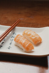 japanese Niguiri Sushi wiht salmon