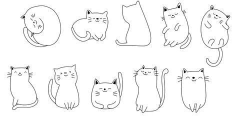 Cute cats created in colorful illustration style.