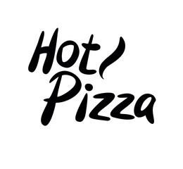 Hot pizza lettering, calligraphy