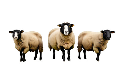 black and white sheep transparent, white background, isolate, png