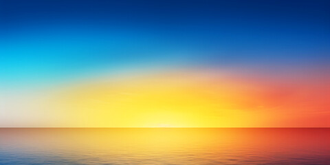 Obraz premium sunset gradient, blue to yellow background. Generative Ai.