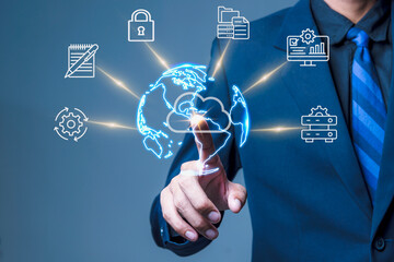 Cloud technology Data storage Concepts of network systems and internet services.