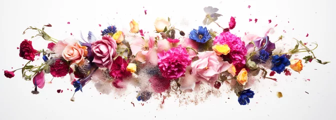 Fotobehang flower bomb, white background. Generative Ai. © 용성 김