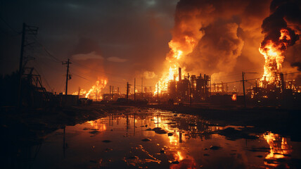 smoke in the factory