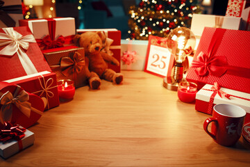 Christmas decorations and gifts at home