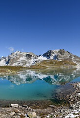 Blue Lake discovery in the swiss alps