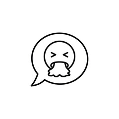  vomiting face icon.  vomit emoji sign 