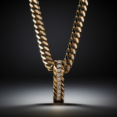 golden chain on a white background, close - up