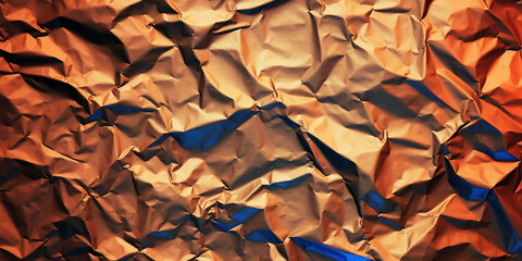 background of crumpled silver paper texture. Generative Ai.