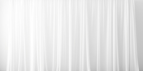 simple transparent white curtain, white background. Generative Ai.