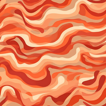 template samples of egg and bacon, different type of bread, baguette , meat and salami, tile for kitchen towels generative ai. beacon texture