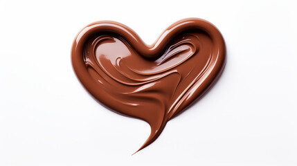 Obraz premium A chocolate spill forming the shape of heart