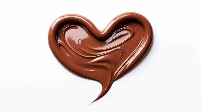 A chocolate spill forming the shape of heart