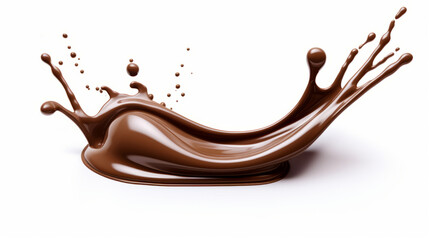 A splash of chocolate isolated on a white background