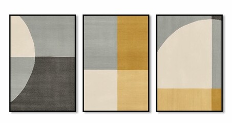 Fototapeta premium AI generated illustration of a variety of three abstract vibrant painting designs